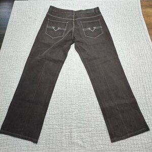 Vintage Old Skool Jeans Men 40x32 (Fits 36x30 ) Black Hip Hop Baggy Wide Leg Y2K